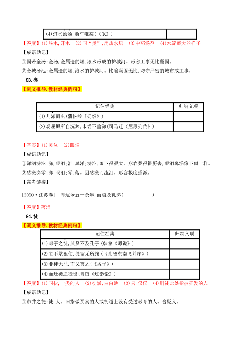 03高中统编教材120个高频考查文言实词教材经典例句+关联成语助记+高考对应真题（81-120）-2025年高考语文一轮复习之文言文阅读（全国通用）_01高考语文_52025年新高考资料_一轮复习