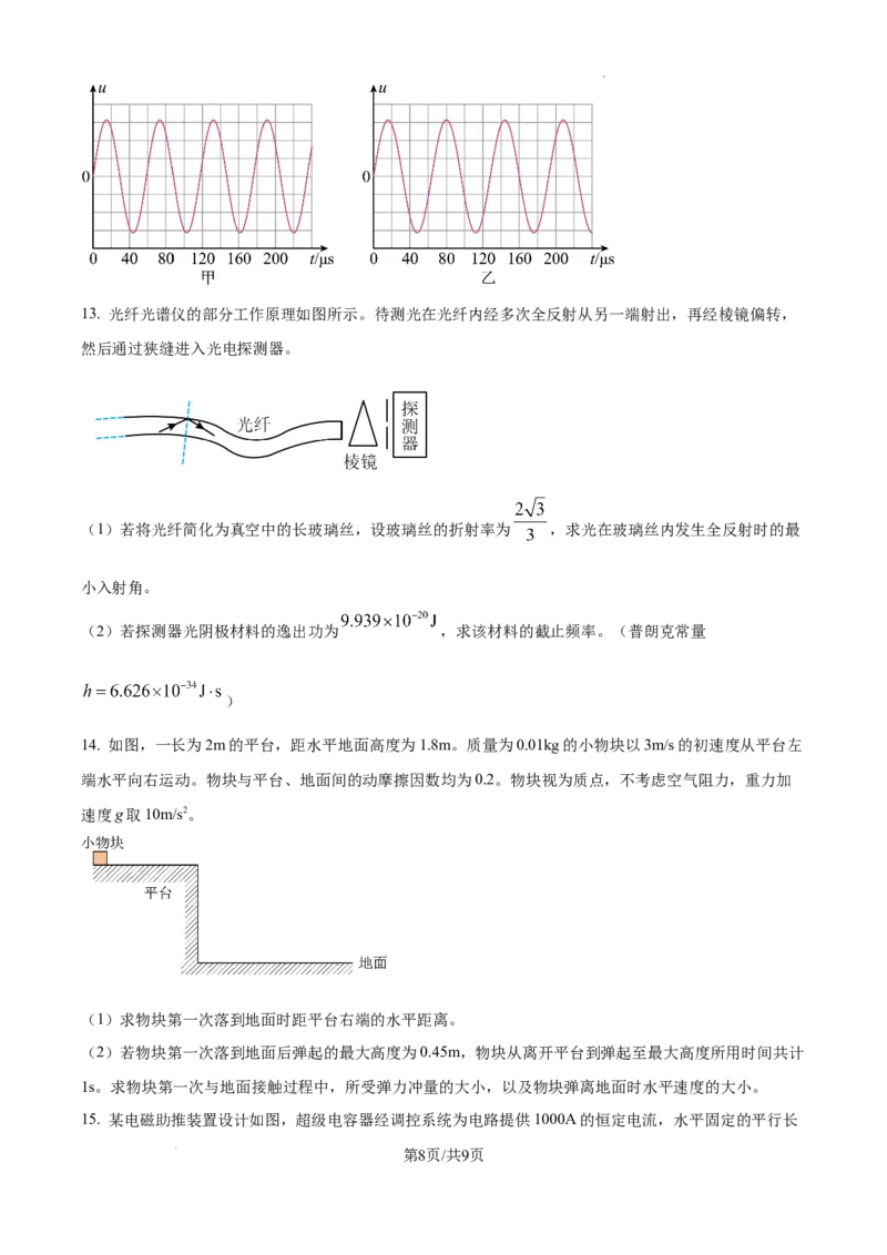 精品解析：2025年高考河北卷物理真题（原卷版）_2025年全国各省市全科高考真题及答案_版本二（互相补充）_6、各省市全科真题及答案（按省份分类）_11、河北卷（全科，持续更新）_物理