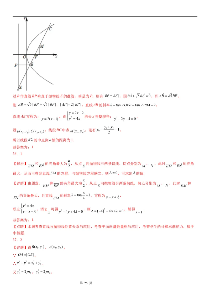 微专题抛物线的对称性学案&mdash;&mdash;2023届高考数学一轮《考点&middot;题型&middot;技巧》精讲与精练_2.2025数学总复习_赠品通用版（老高考）复习资料_一轮复习