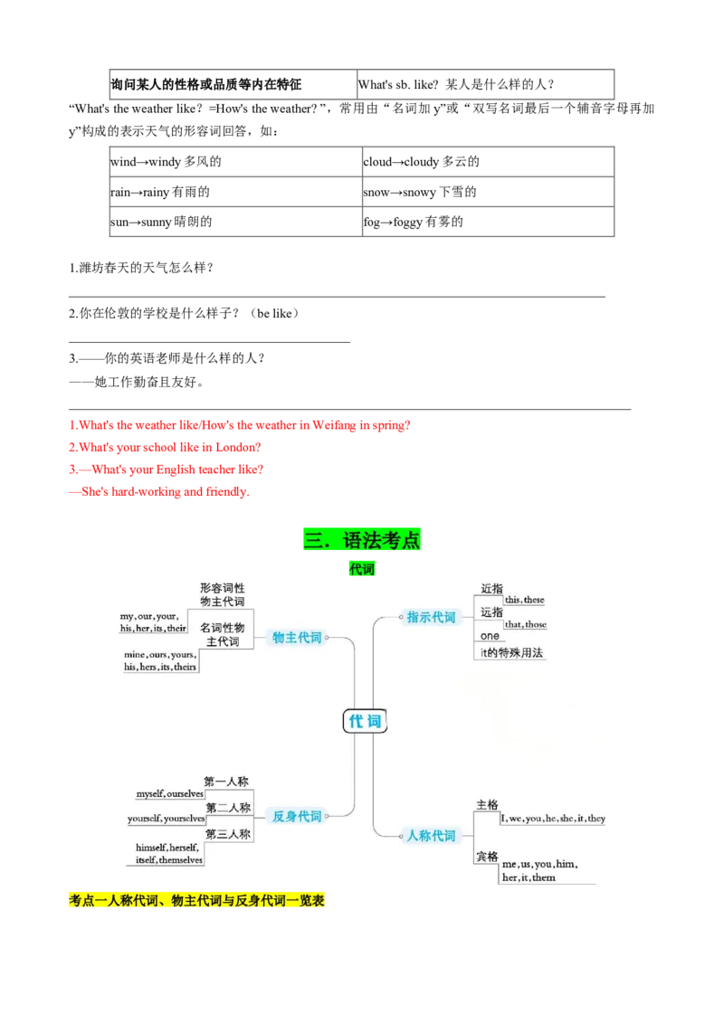 专题01考点拓展1&代词、数词&写作指导（节日庆祝）（解析版）_七下外研版2026英语_2026春版本一_新外研英语7下_2025春外研七下：自学包_2025春外研七下：寒假讲义Word