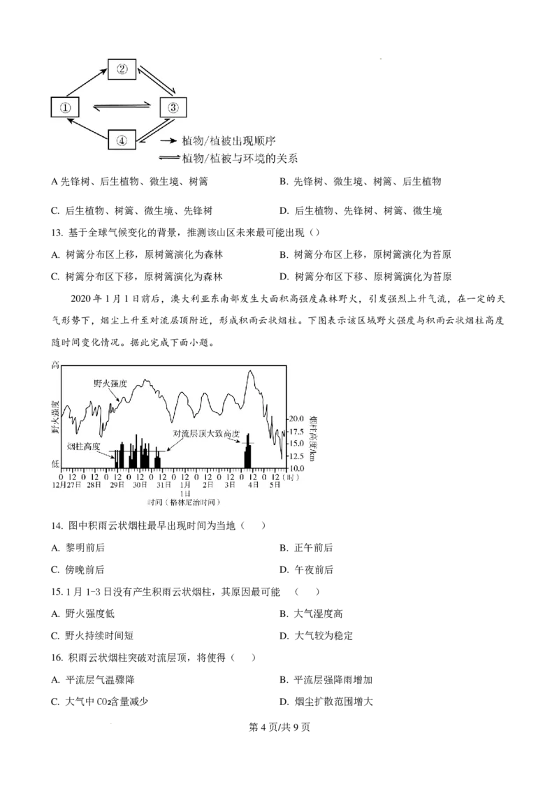 2025年安徽高考地理真题_2025年全国各省市全科高考真题及答案_版本一（先看这个版本，版本二补充）_安徽卷（完结）_地理