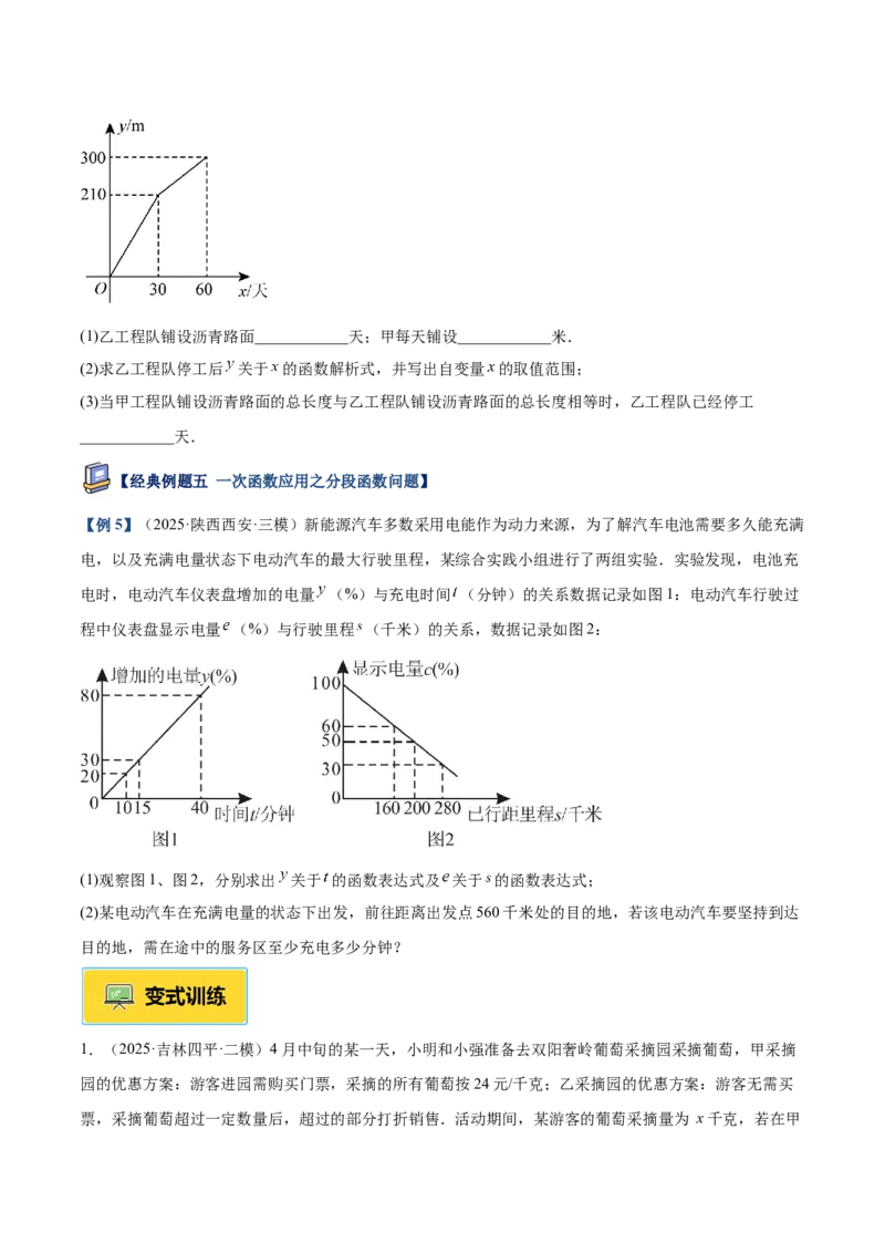 专题04一次函数的实际应用重难点题型专训（12大题型+15道提优训练）（学生版）_初中数学_八年级数学下册（人教版）_重难点专题提升-V7_2025版