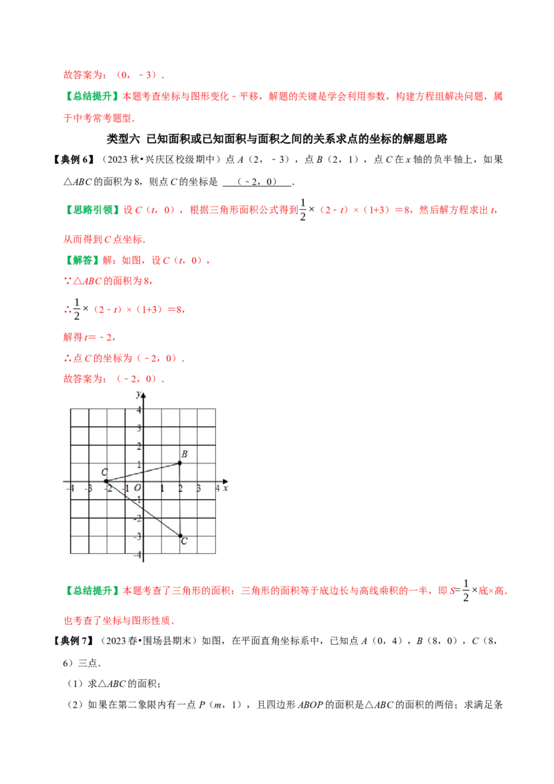 专题04平面直角坐标系里面积的求法分类集训（学生版）_初中数学_七年级数学下册（人教版）_专题训练+提分专项训练-V6