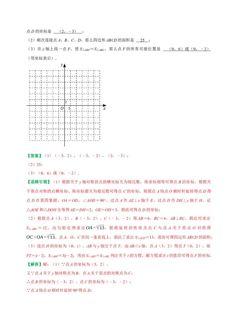 专题04平面直角坐标系里面积的求法分类集训（学生版）_初中数学_七年级数学下册（人教版）_专题训练+提分专项训练-V6