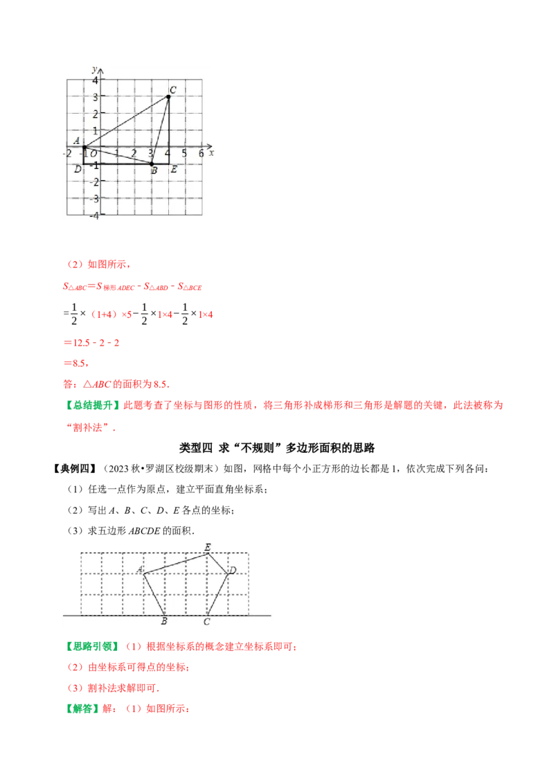 专题04平面直角坐标系里面积的求法分类集训（学生版）_初中数学_七年级数学下册（人教版）_专题训练+提分专项训练-V6