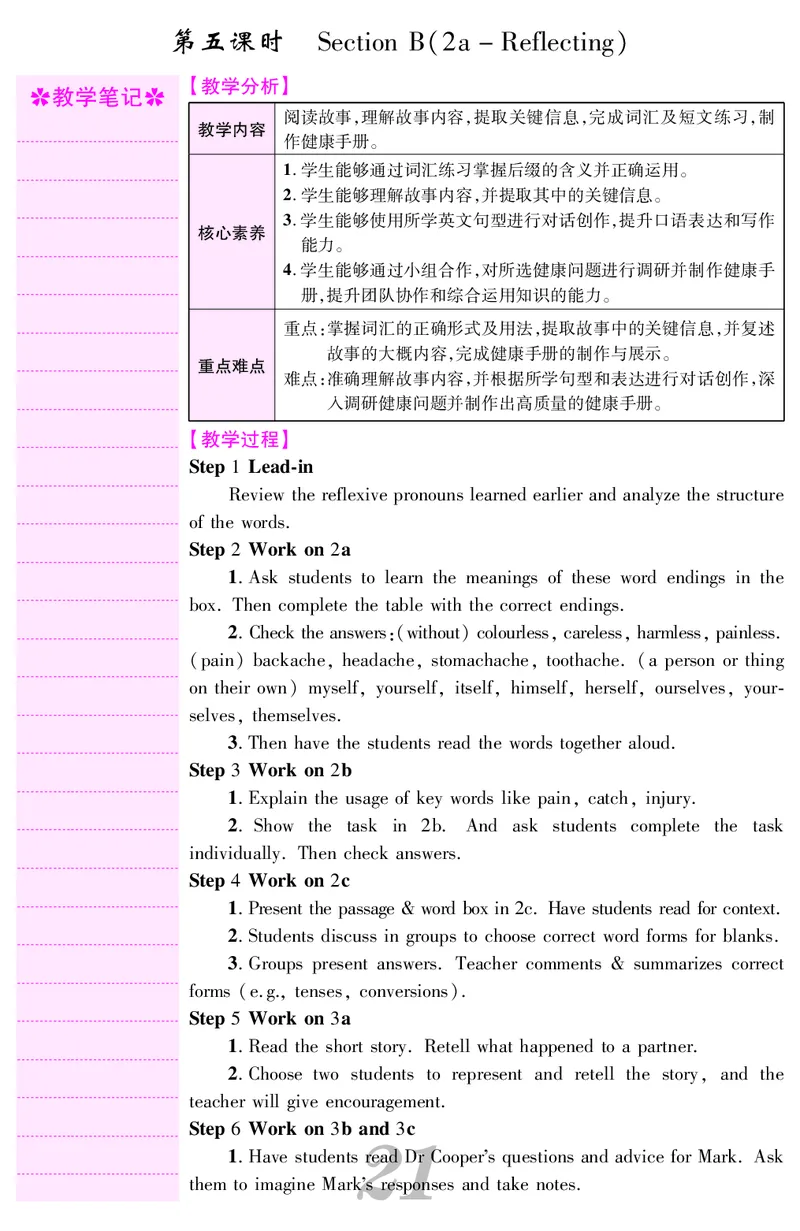 八人英下册教案_新人教八下资料包_00核心素养教案完整版_课堂内外教案