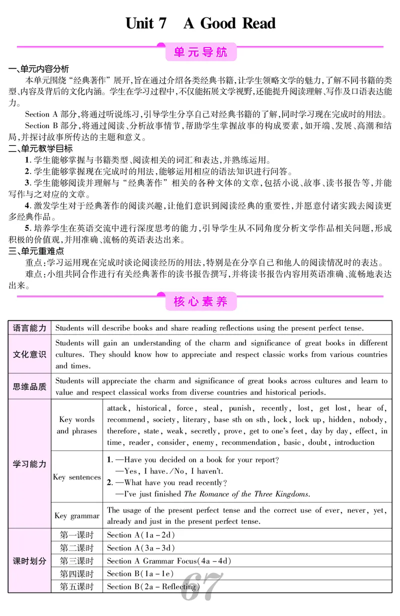 八人英下册教案_新人教八下资料包_00核心素养教案完整版_课堂内外教案
