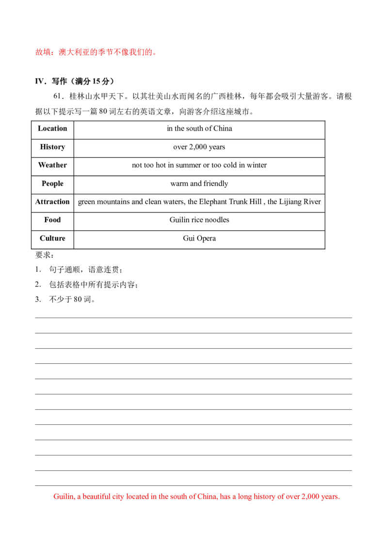 八年级Unit4单元自测&middot;湖南省卷专用（解析版）_新人教八下资料包_00、更新资料3月16日_单元测试(4)_新课标资料（看这里面）_Unit4TheWondersofNature（单元自测&middot;湖南省卷专用）