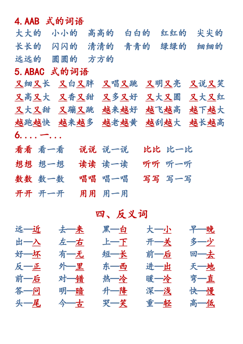 一上语文全册重点知识汇总_小学语文重点知识汇总学习(1-6年级上册)