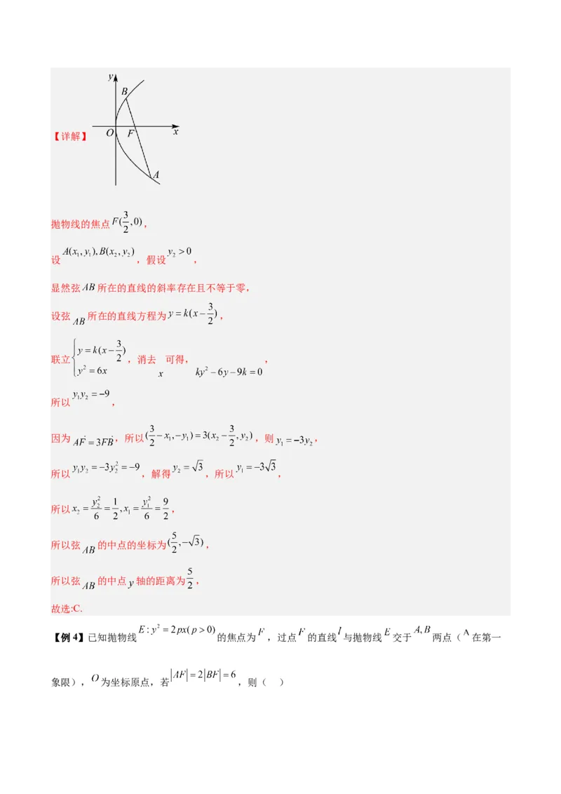 微考点6-5利用二级结论秒杀抛物线中的选填题（解析版）_2.2025数学总复习_2024年新高考资料_2.2024二轮复习_高频考点解密2024年高考数学二轮复习高频考点追踪与预测（新高考专用）