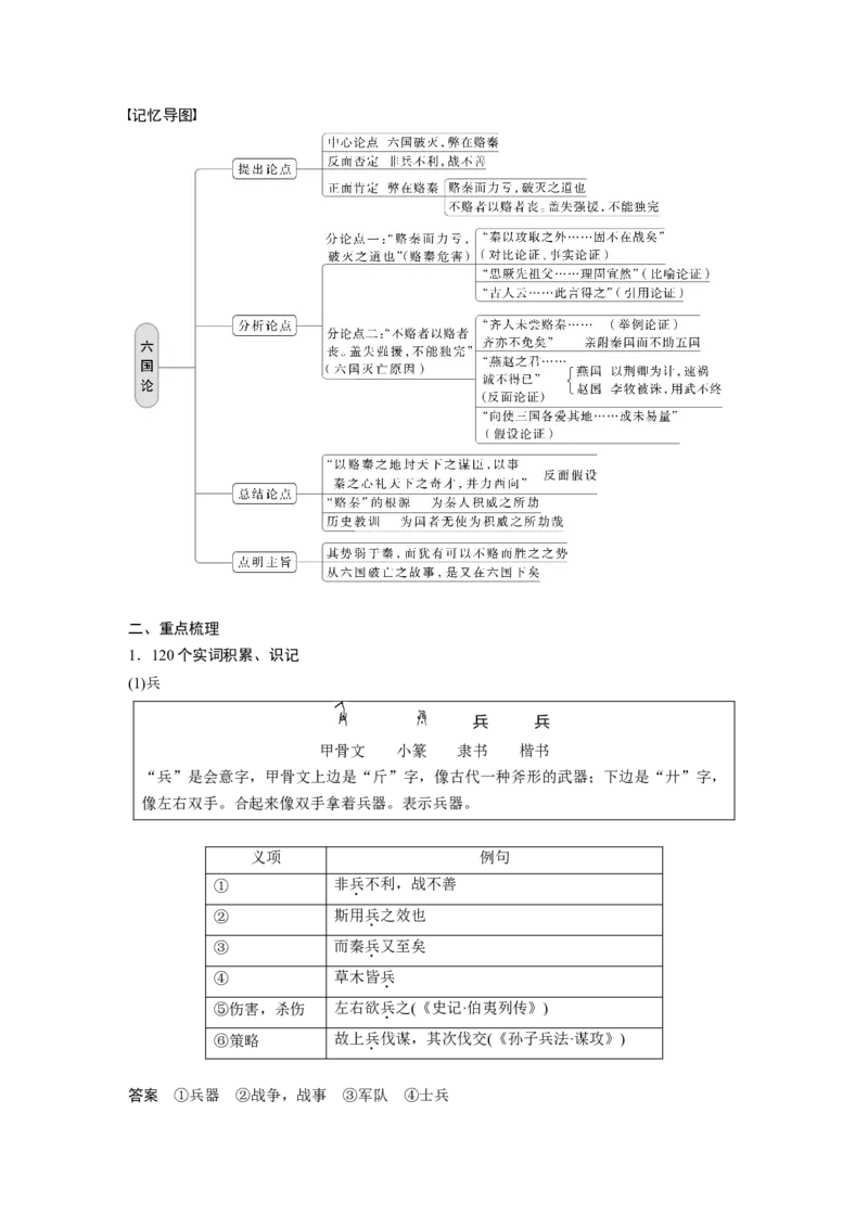 必修下册(五)单篇梳理7课文12　六国论_1.2025语文总复习_2023年新高考资料_一轮复习_2023年新高考大一轮复习讲义_2023年高考语文一轮复习讲义（新教材新高考版）_教材文言点线面