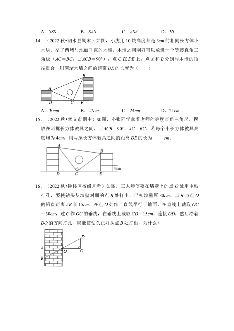 专题03全等三角形的综合应用（五大类型）（题型专练）（学生版）_初中数学_八年级数学上册（人教版）_知识解读与题型专练-V14_2024版