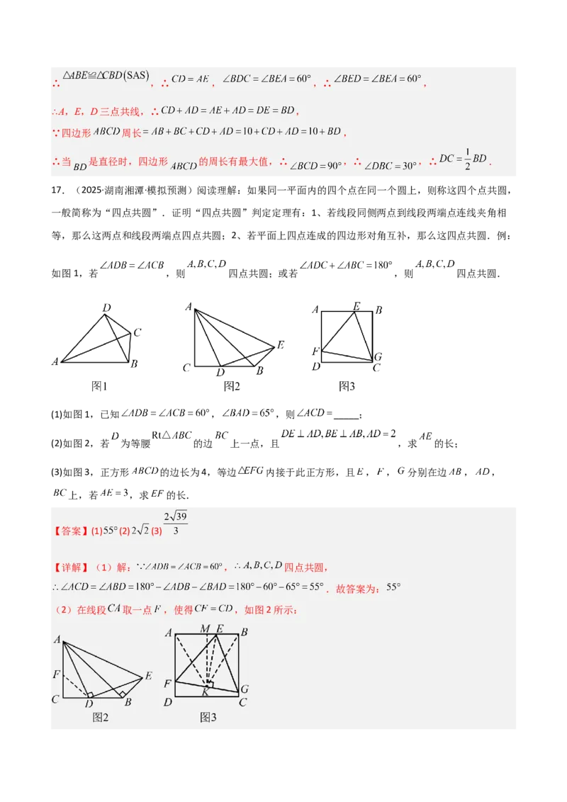 专题02圆中的重要模型之四点共圆模型（几何模型讲义）数学人教版九年级上册（教师版）_初中数学_九年级数学上册（人教版）_常见几何模型全归纳-V13_2026版