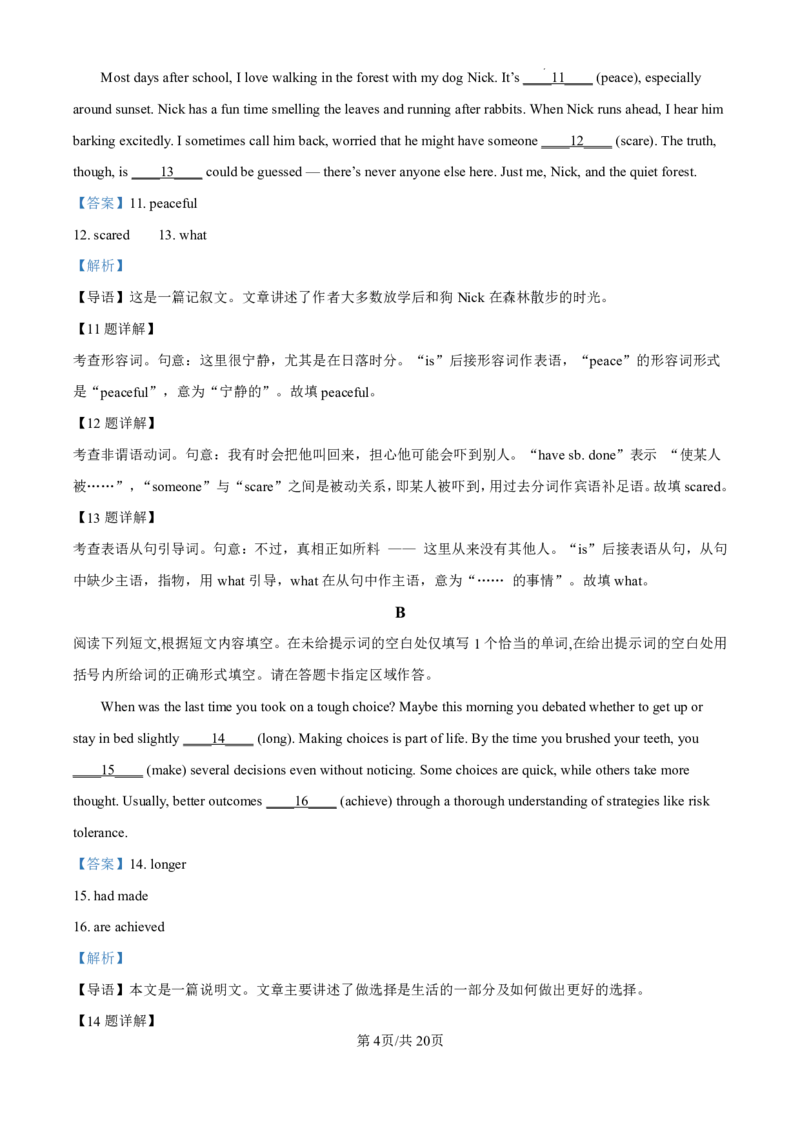 精品解析：2025高考北京卷英语（解析版）_2025年全国各省市全科高考真题及答案_版本二（互相补充）_4、上海卷（全科，持续更新）_英语