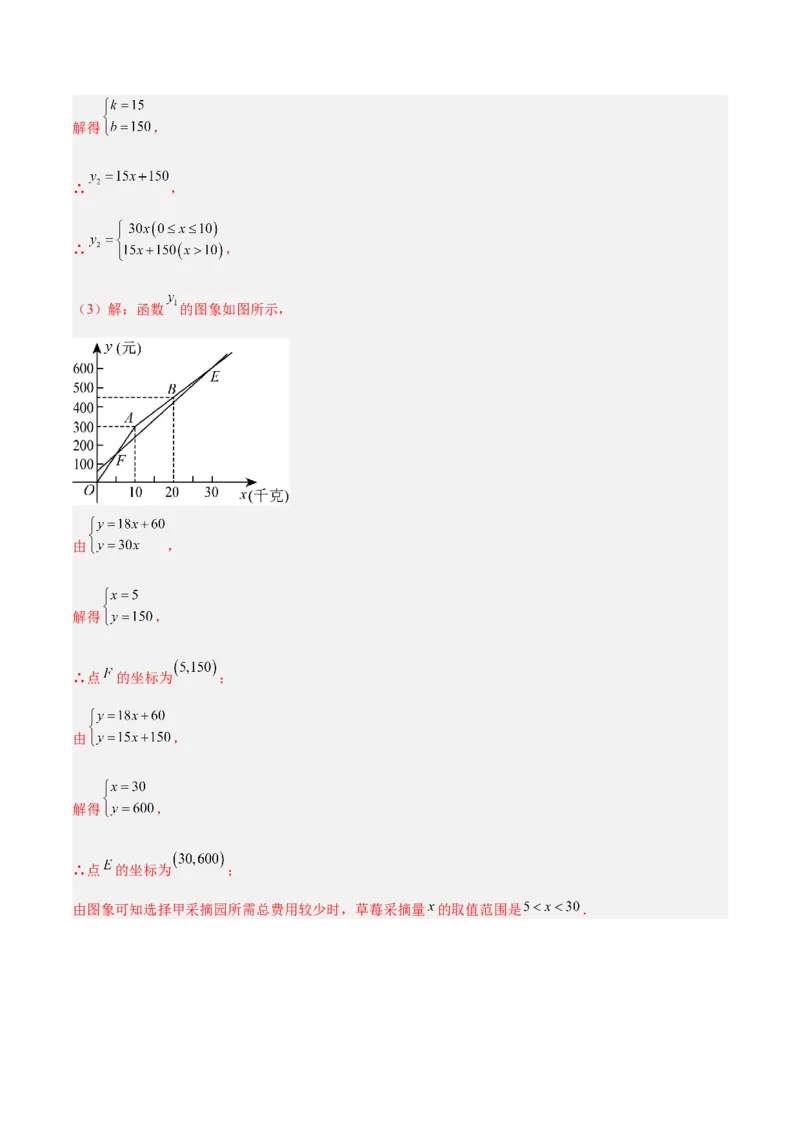 专题04一次函数的实际应用重难点题型专训（12大题型+15道提优训练）（教师版）_初中数学_八年级数学下册（人教版）_重难点专题提升-V7_2025版