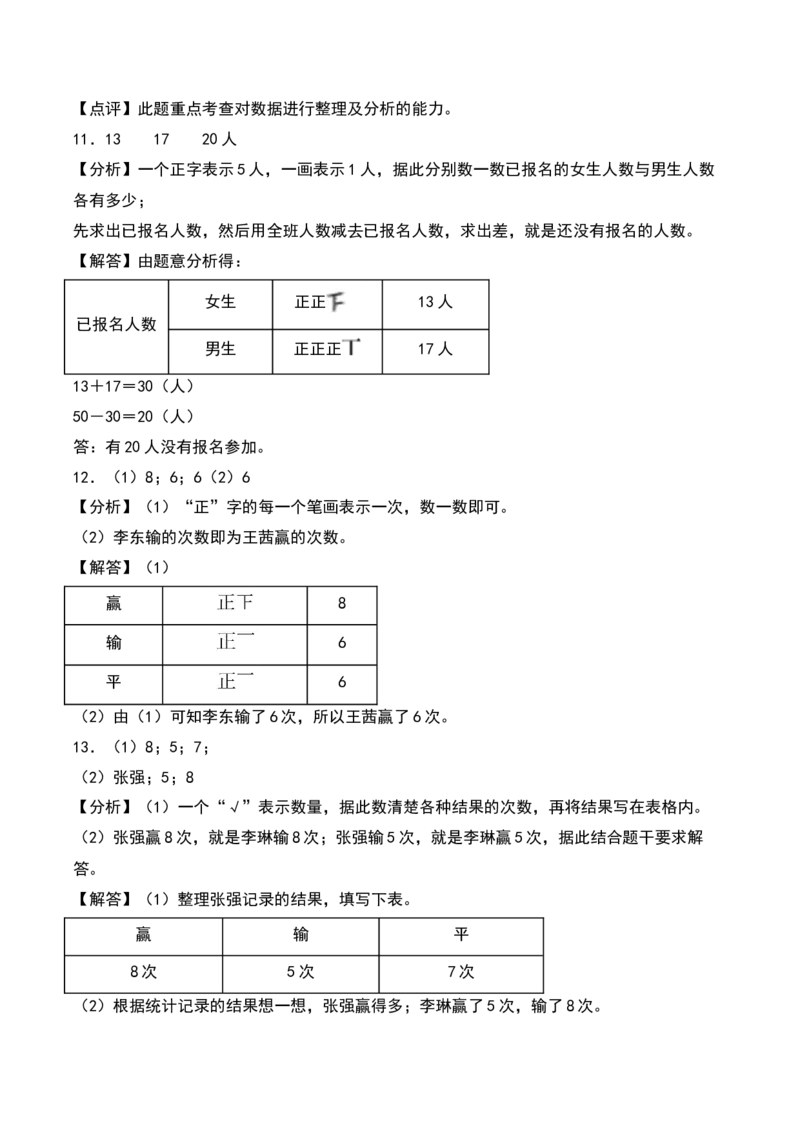 8.1&nbsp;&nbsp;数据的收集和整理（一）（6个知识点+14道习题培优）同步分层作业-（苏教版）_二年级数学下册（苏教版）_第四套_同步分层作业-K15
