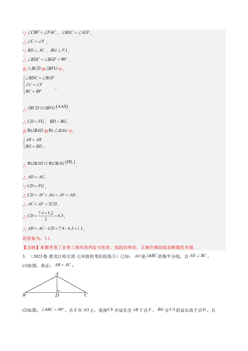 专题04全等三角形的判定与性质重难点题型专训（教师版）_初中数学_八年级数学上册（人教版）_重难点专题提升-V7_2024版