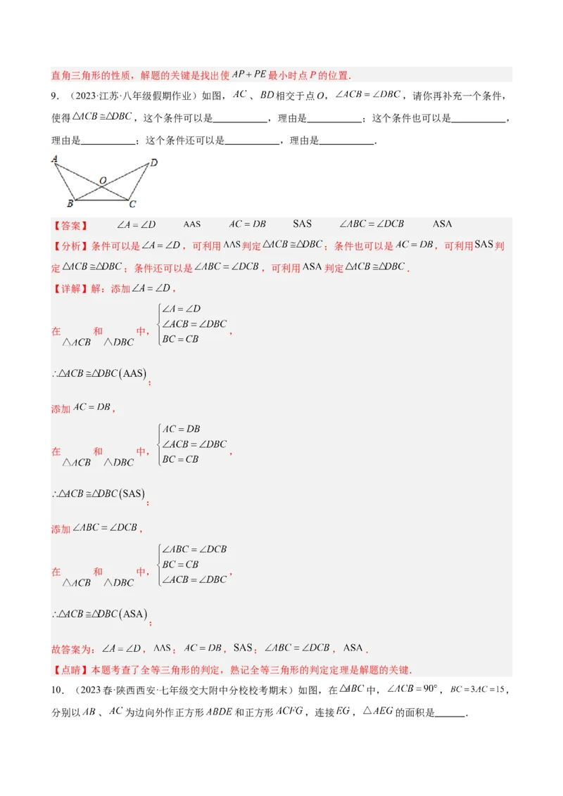 专题04全等三角形的判定与性质重难点题型专训（教师版）_初中数学_八年级数学上册（人教版）_重难点专题提升-V7_2024版