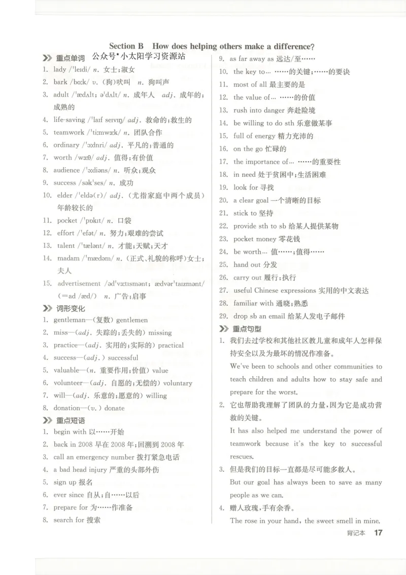 背记本(1)_新人教八下资料包_23多套教辅合集_88教辅合集_2026春《全品作业本》8年级下册（英语）（人教）