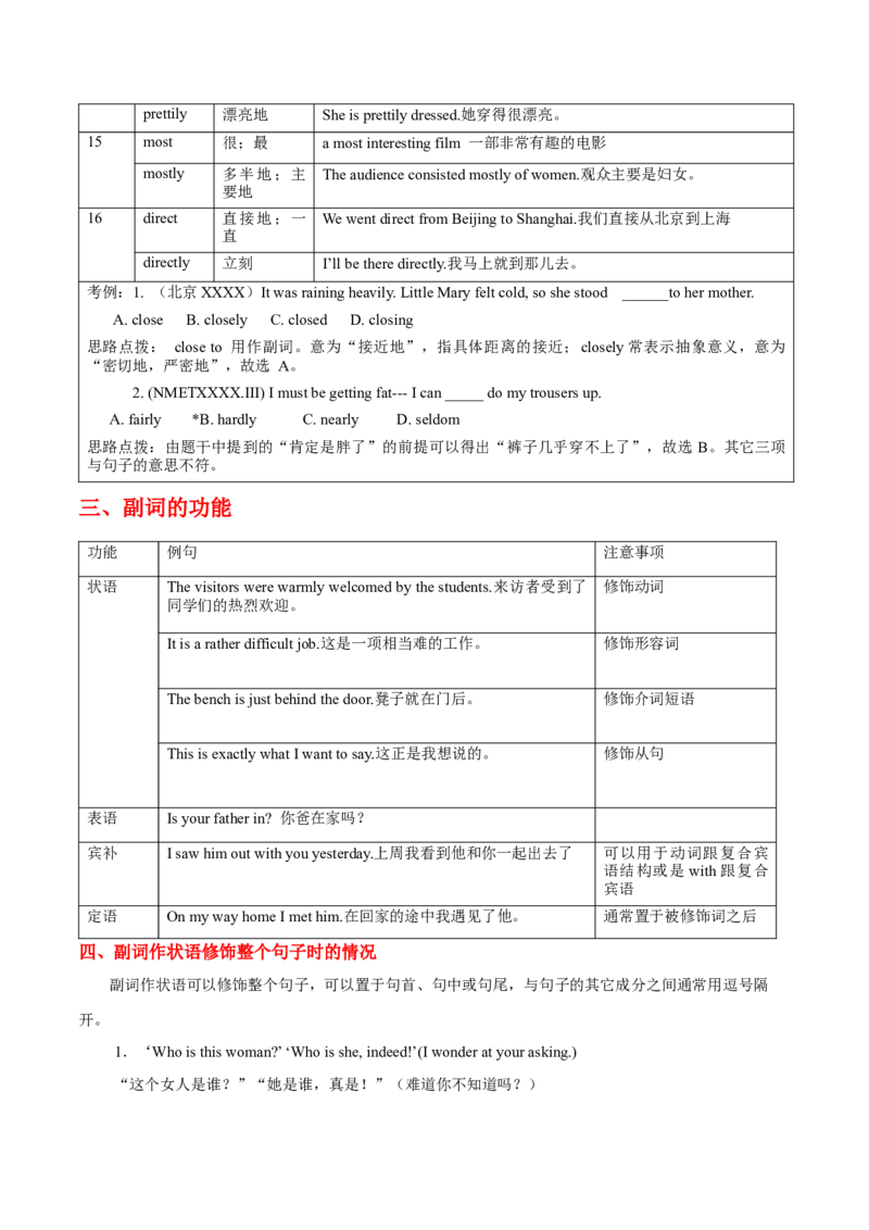 高考英语语法词汇专项突破：副词词义与功能重点难点考点&ldquo;三点&rdquo;全解读+巩固练习_3.2025英语总复习_2024年新高考资料_3.2024专项复习_2024年高考英语语法词汇专项突破3139734