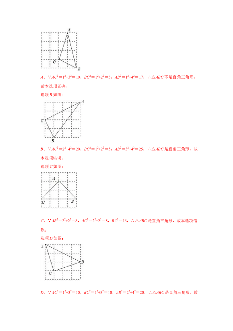 专题02勾股定理的逆定理（三大类型）（题型专练）（教师版）_初中数学_八年级数学下册（人教版）_知识解读与题型专练-V14_2024版
