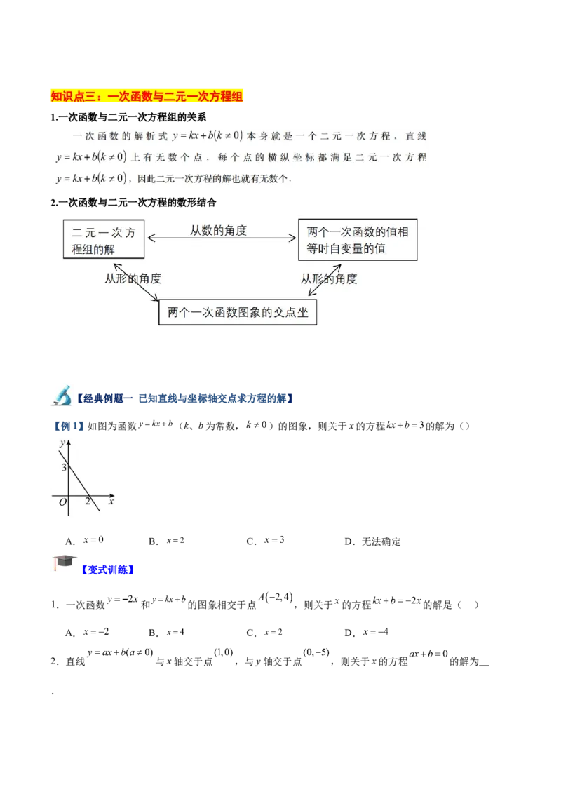专题03一次函数与方程、不等式重难点题型专训（8大题型+15道拓展培优）（学生版）_初中数学_八年级数学下册（人教版）_重难点专题提升-V7_2024版