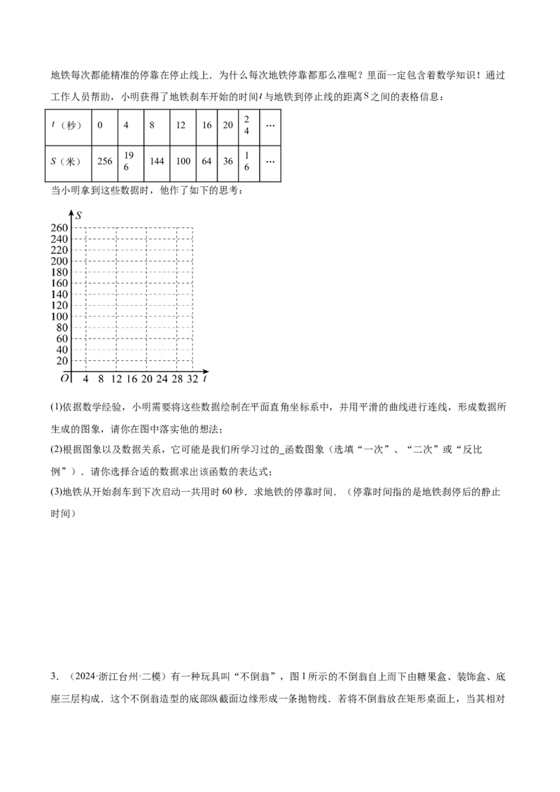 专题04二次函数的应用重难点题型专训（10大题型+15道拓展培优）（学生版）_初中数学_九年级数学上册（人教版）_重难点专题提升-V7_2025版