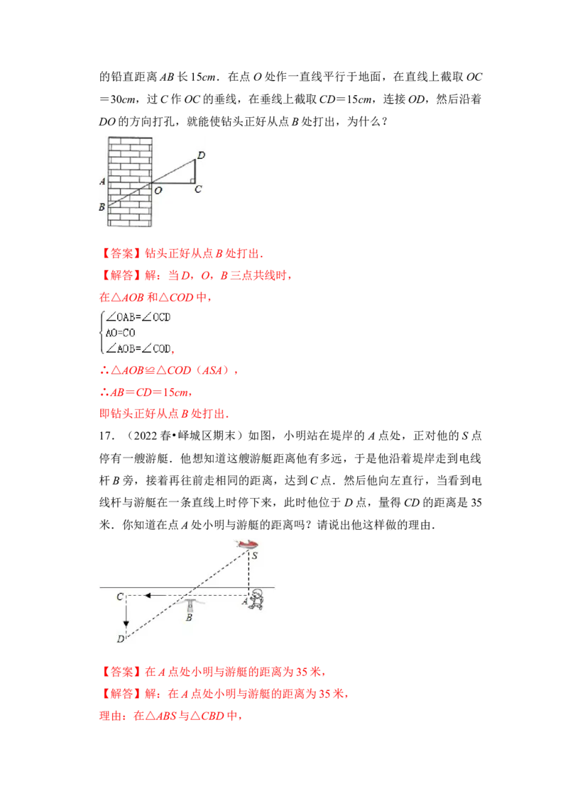 专题03全等三角形的综合应用（五大类型）（题型专练）（教师版）_初中数学_八年级数学上册（人教版）_知识解读与题型专练-V14_2024版