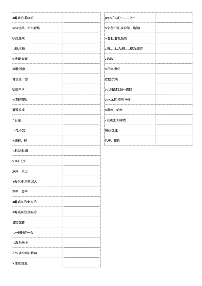 八年级下册单词英汉互译默写-正序21页_新人教八下资料包_00、更新资料3月16日_单词专项