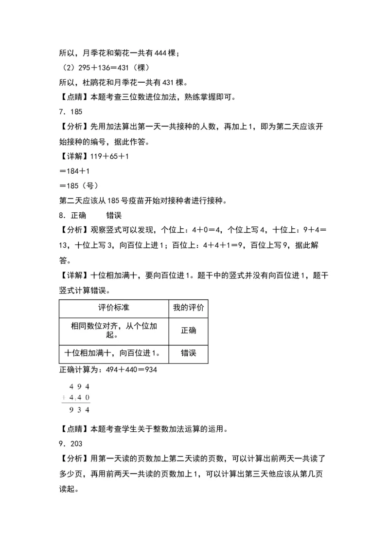 6.4两、三位数加法-数学二年级下册（苏教版）_二年级数学下册（苏教版）_第四套_同步分层作业-K15