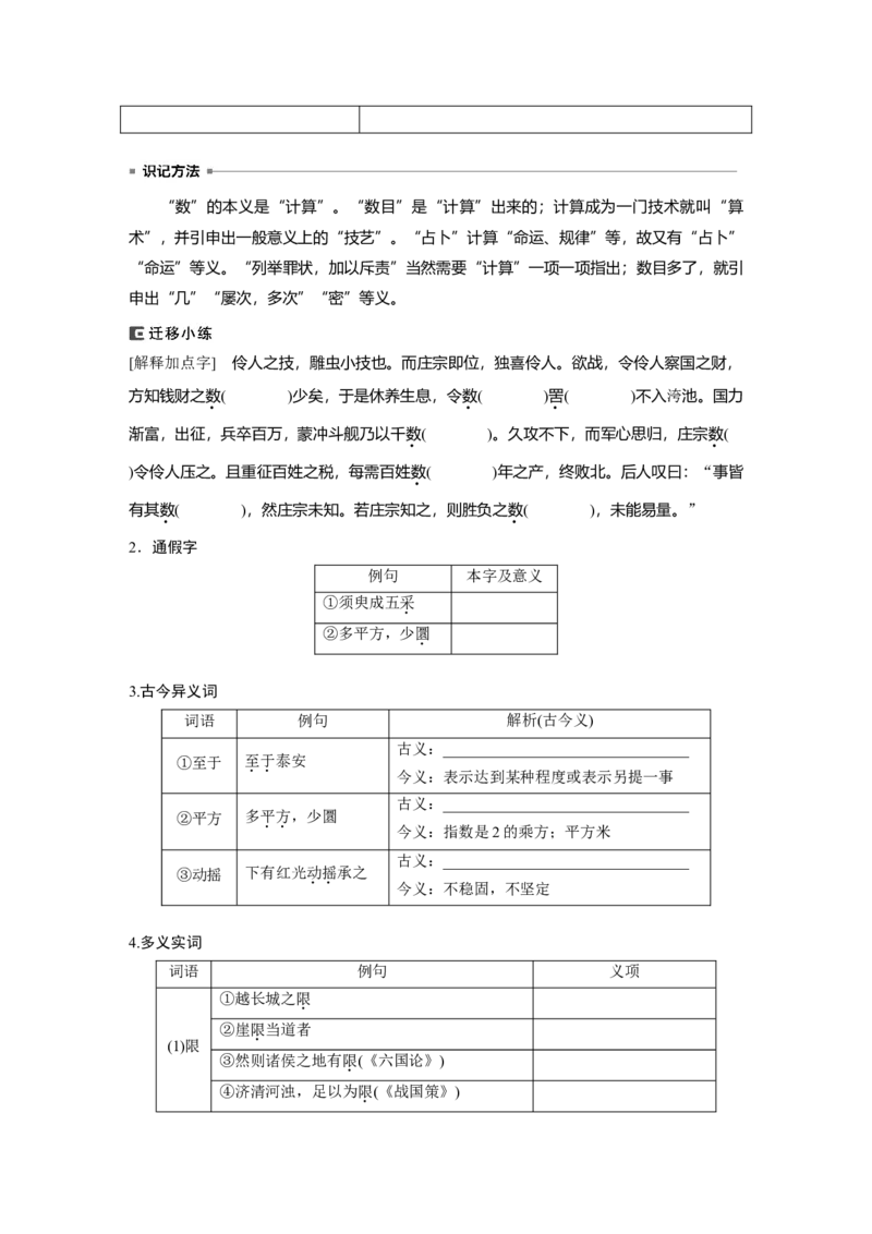 必修上册(二)　单篇梳理　基础积累　课文4　登泰山记_1.2025语文总复习_2024年新高考资料_1.2024一轮复习_2024年高考语文一轮复习讲义（部编新高考版）_教材文言文点线面_学生用书