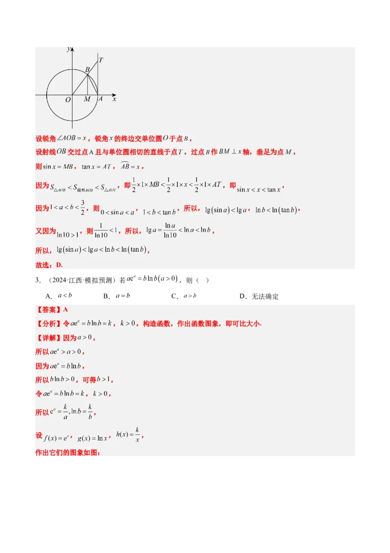 思维拓展04指对幂值的比较大小的常见七大类型（精讲+精练）-2025年高考数学一轮复习讲义及高频考点归纳与方法总结（新高考通用）解析版_2.2025数学总复习_2025年新高考资料_一轮复习