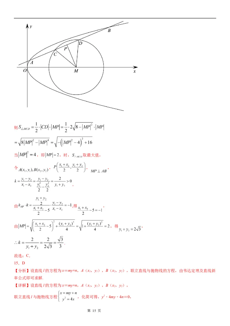 微专题抛物线的中点弦问题学案&mdash;&mdash;2023届高考数学一轮《考点&middot;题型&middot;技巧》精讲与精练_2.2025数学总复习_赠品通用版（老高考）复习资料_一轮复习
