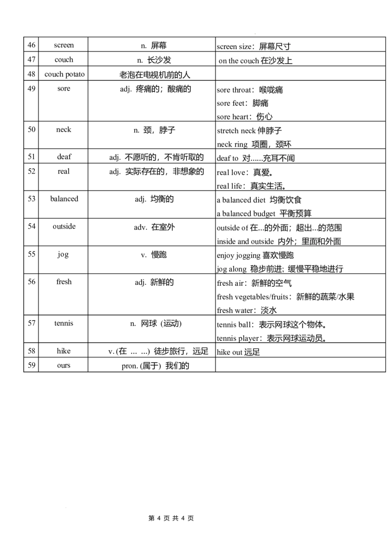 Unit4单词扩展2024-2025学年外研版（2024）七年级英语下册_七下外研版2026英语_2025春_9.单词拓展
