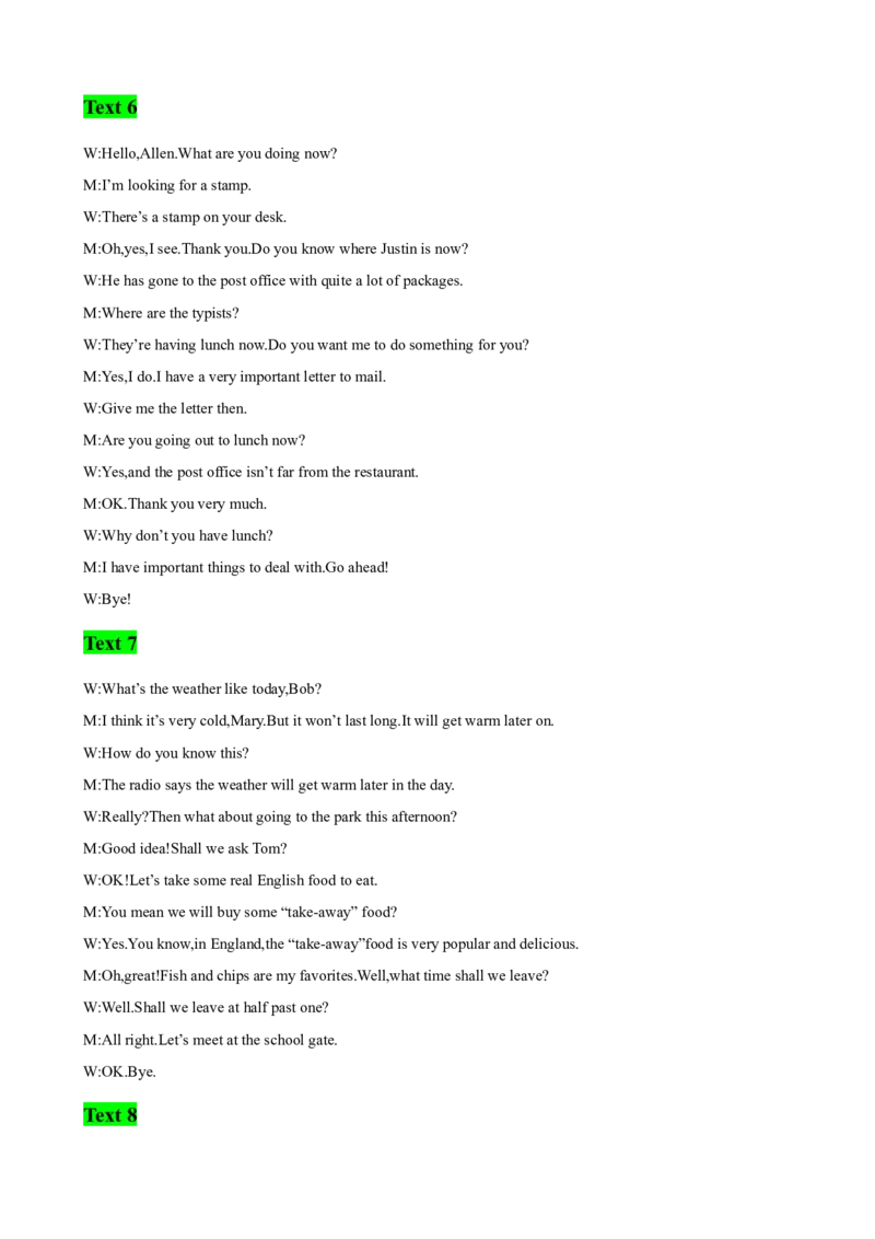 高考英语听力模拟训练04(答案和听力原文)_3.2025英语总复习_2023年新高考资料_二轮复习_2023届高考英语二轮复习：听力(音频+试题，有听力文字材料）