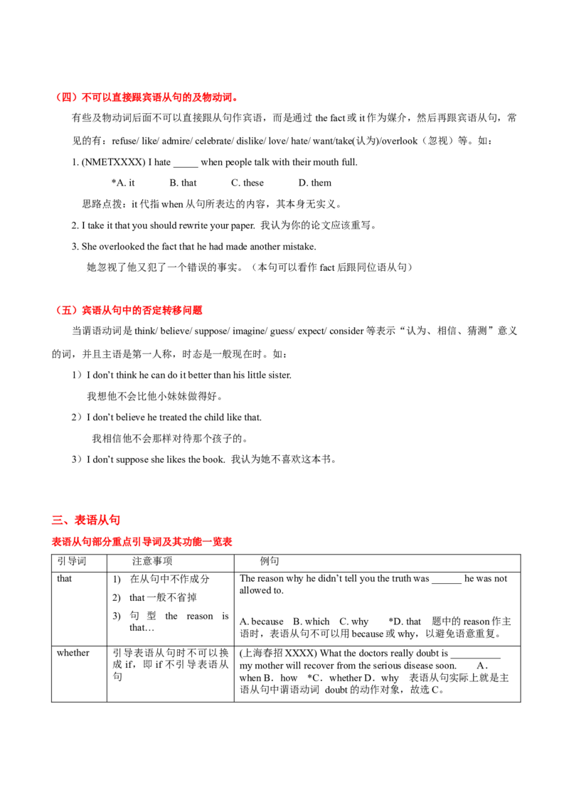 高考英语语法词汇专项突破：01表解名词性从句+巩固练习+答案与解析_3.2025英语总复习_2024年新高考资料_3.2024专项复习_2024年高考英语语法词汇专项突破3139734_第八组名词性从句