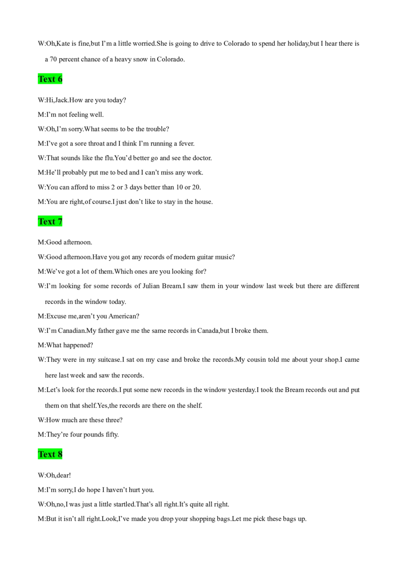 高考英语听力模拟训练01(答案和听力原文)_3.2025英语总复习_2023年新高考资料_二轮复习_2023届高考英语二轮复习：听力(音频+试题，有听力文字材料）