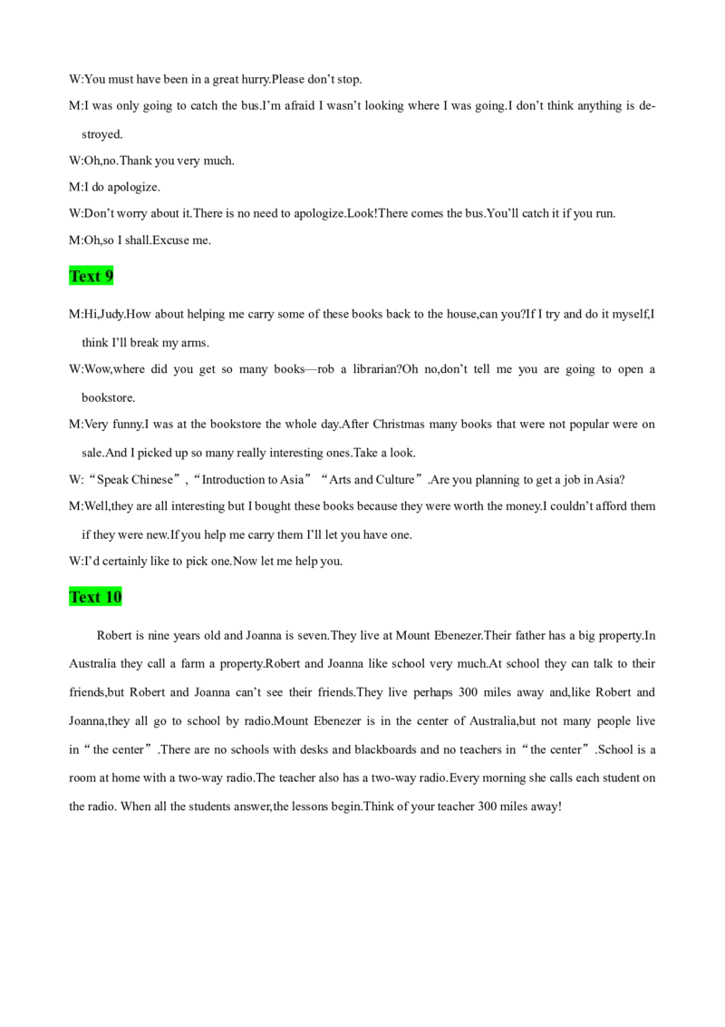 高考英语听力模拟训练01(答案和听力原文)_3.2025英语总复习_2023年新高考资料_二轮复习_2023届高考英语二轮复习：听力(音频+试题，有听力文字材料）