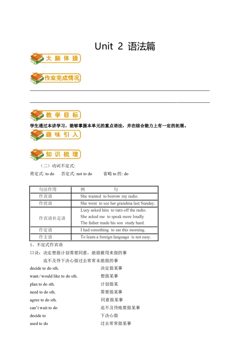 人教版初二（下）英语第4讲：unit2语法篇（学生版）_新人教八下资料包_00、更新资料3月16日_专项练习(2)