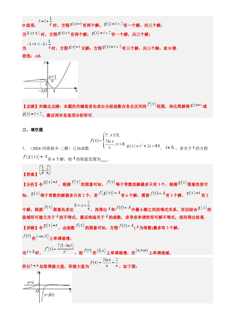 思维拓展05嵌套函数的零点问题（精讲精练）-2025年高考数学一轮复习讲义及高频考点归纳与方法总结（新高考通用）解析版_2.2025数学总复习_2025年新高考资料_一轮复习