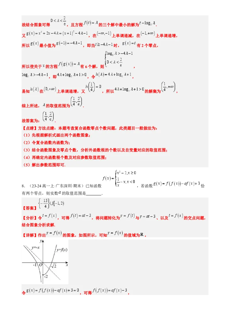 思维拓展05嵌套函数的零点问题（精讲精练）-2025年高考数学一轮复习讲义及高频考点归纳与方法总结（新高考通用）解析版_2.2025数学总复习_2025年新高考资料_一轮复习