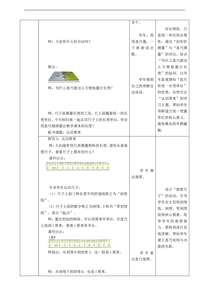 1.2《认识厘米》教案_二年级数学下册（苏教版）_第二套_03课件+教案（大单元）已更到1单元_1.2《认识厘米》教案