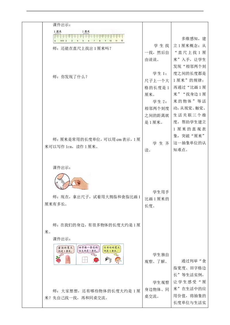 1.2《认识厘米》教案_二年级数学下册（苏教版）_第二套_03课件+教案（大单元）已更到1单元_1.2《认识厘米》教案