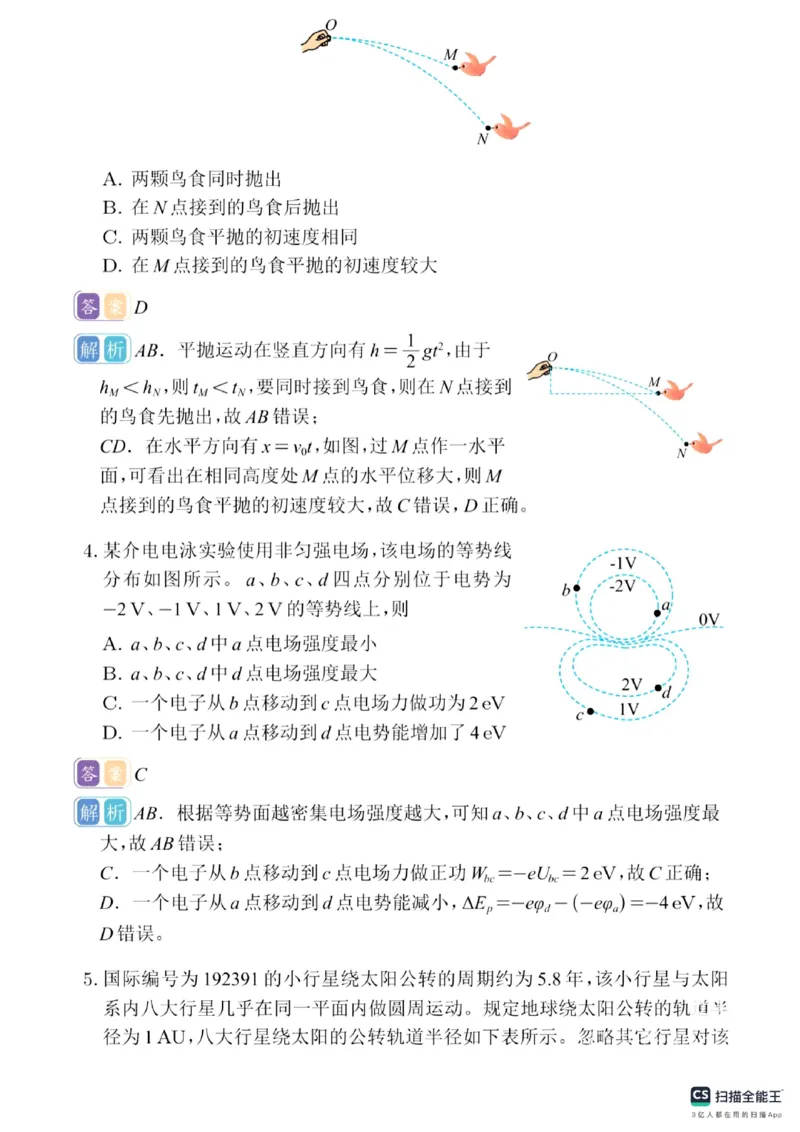 2025年云南省物理高考真题答案（完整版）_2025年全国各省市全科高考真题及答案_版本二（互相补充）_6、各省市全科真题及答案（按省份分类）_22、云南卷（全科，持续更新）_物理