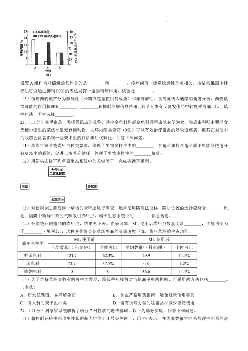 黑吉辽内生物_2025年全国各省市全科高考真题及答案_版本二（互相补充）_6、各省市全科真题及答案（按省份分类）_16、辽宁卷（全科，持续更新）_生物