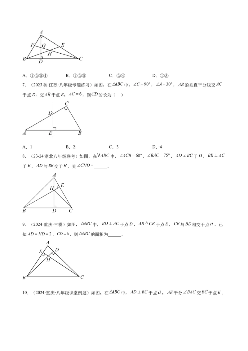 专题05三角形中的倒角模型之高分线模型、双（三）垂直模型解读与提分精练（人教版）（学生版）_初中数学_八年级数学上册（人教版）_常见几何模型全归纳-V13_2025版