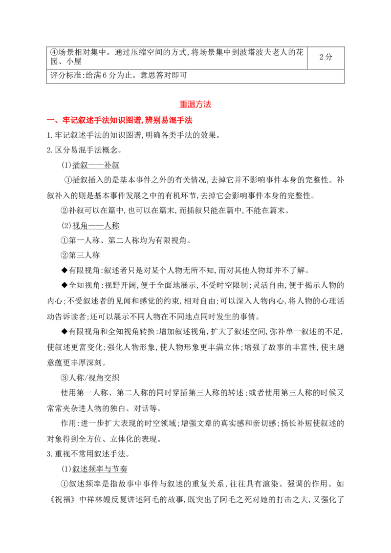 09小说阅读（把握叙事技巧、叙述视角等题型精准突破）_01高考语文_52025年新高考资料_二轮复习_2025年高考语文二轮复习之现代文阅读（全国通用）338508925