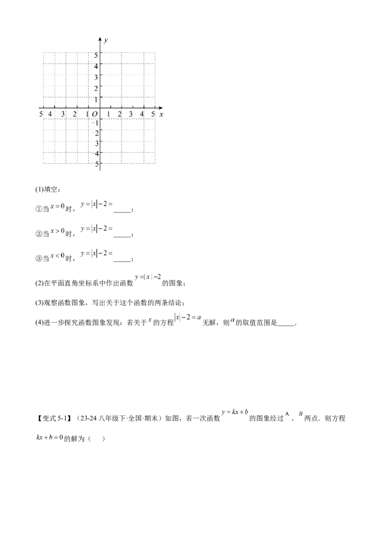 专题04一次函数（考点清单，5考点梳理+8题型解读）学生版_初中数学_八年级数学下册（人教版）_期末专项复习-U276_2025版