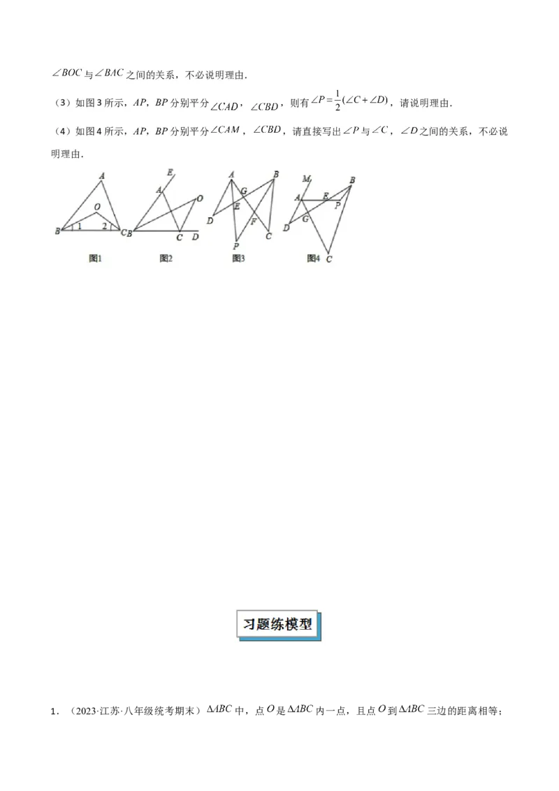 专题02三角形中的倒角模型之双角平分线模型解读与提分精练（人教版）（学生版）_初中数学_八年级数学上册（人教版）_常见几何模型全归纳-V13_2025版