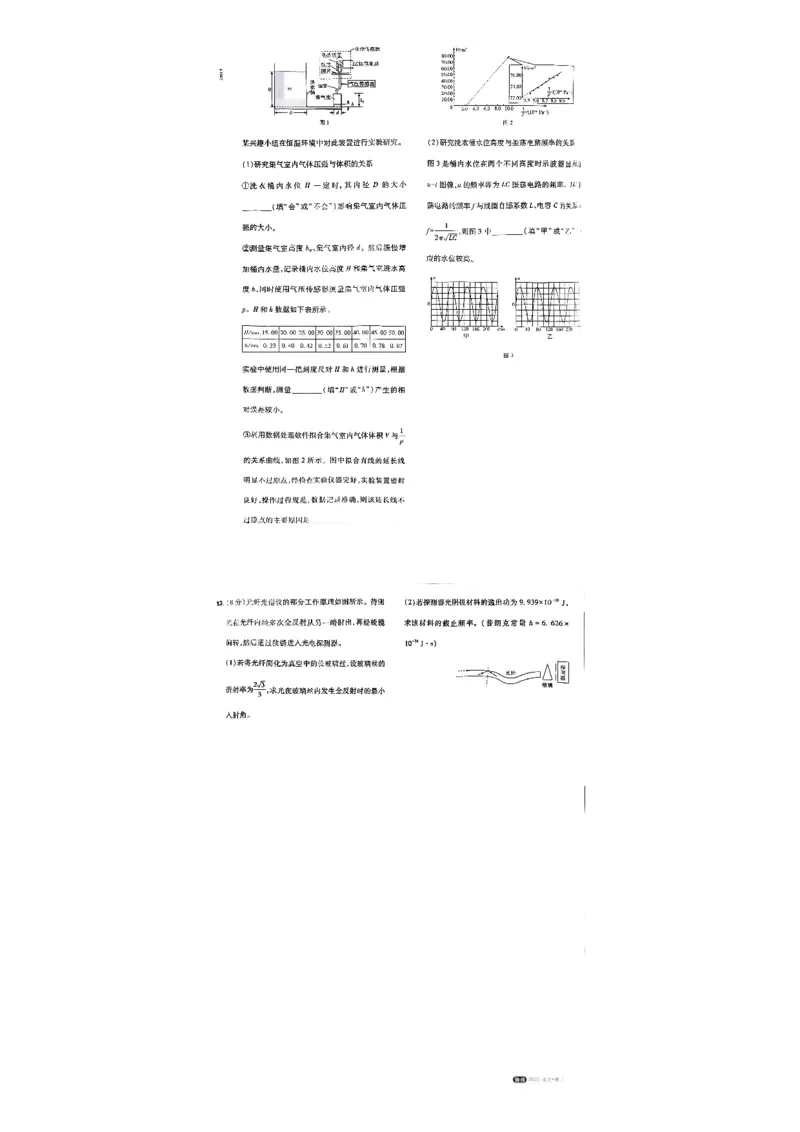 2025河北卷物理试题+答案_2025年全国各省市全科高考真题及答案_版本二（互相补充）_6、各省市全科真题及答案（按省份分类）_11、河北卷（全科，持续更新）_物理